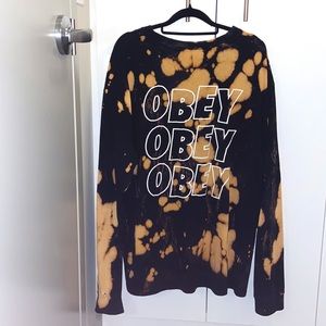 OBEY men’s long sleeve tee crewneck tie-dye